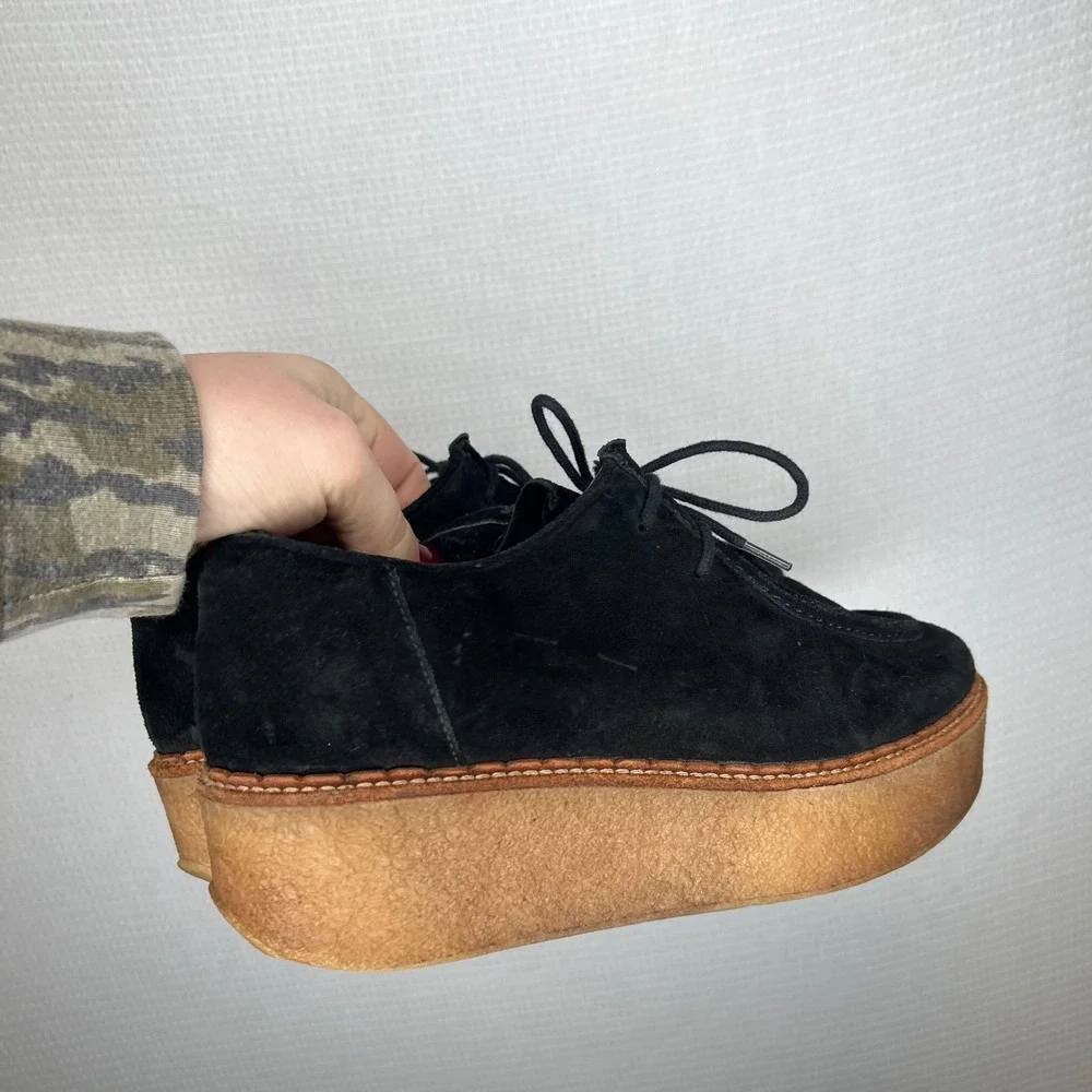 Flamingos Life Black Suede Platform Creepers Shoes‎ Women's Size 9